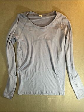 lululemon athletica Light Blue Long-Sleeve Athletic Top